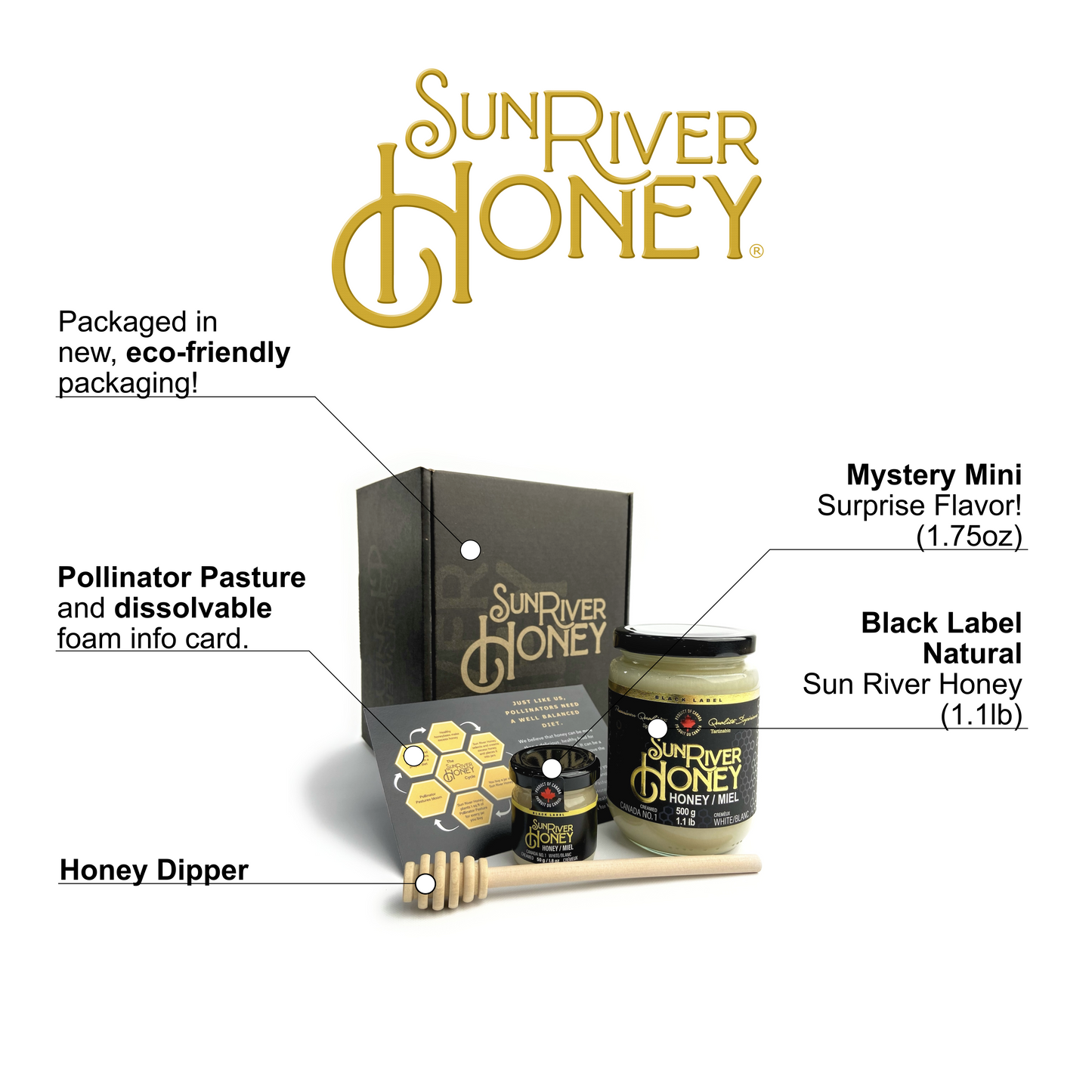 Natural Creamed Honey Gift Set + Mystery Mini